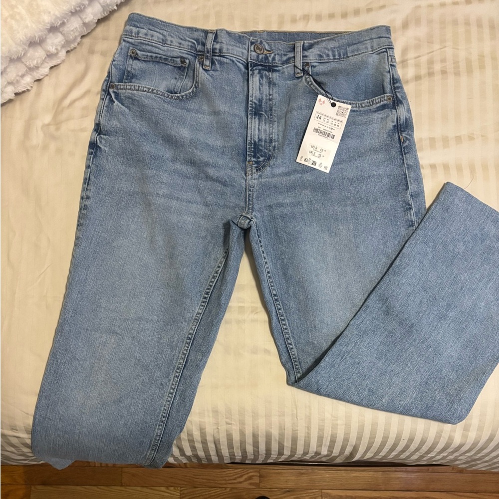 Zara Blue Boot Cut Jeans with Vintage Wash